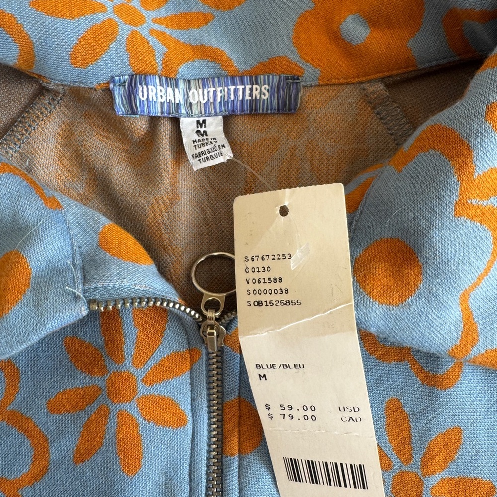 NWT Urban Outfitters Retro Knit Zip Up Mini Dress- Size Medium - Picture 8 of 13